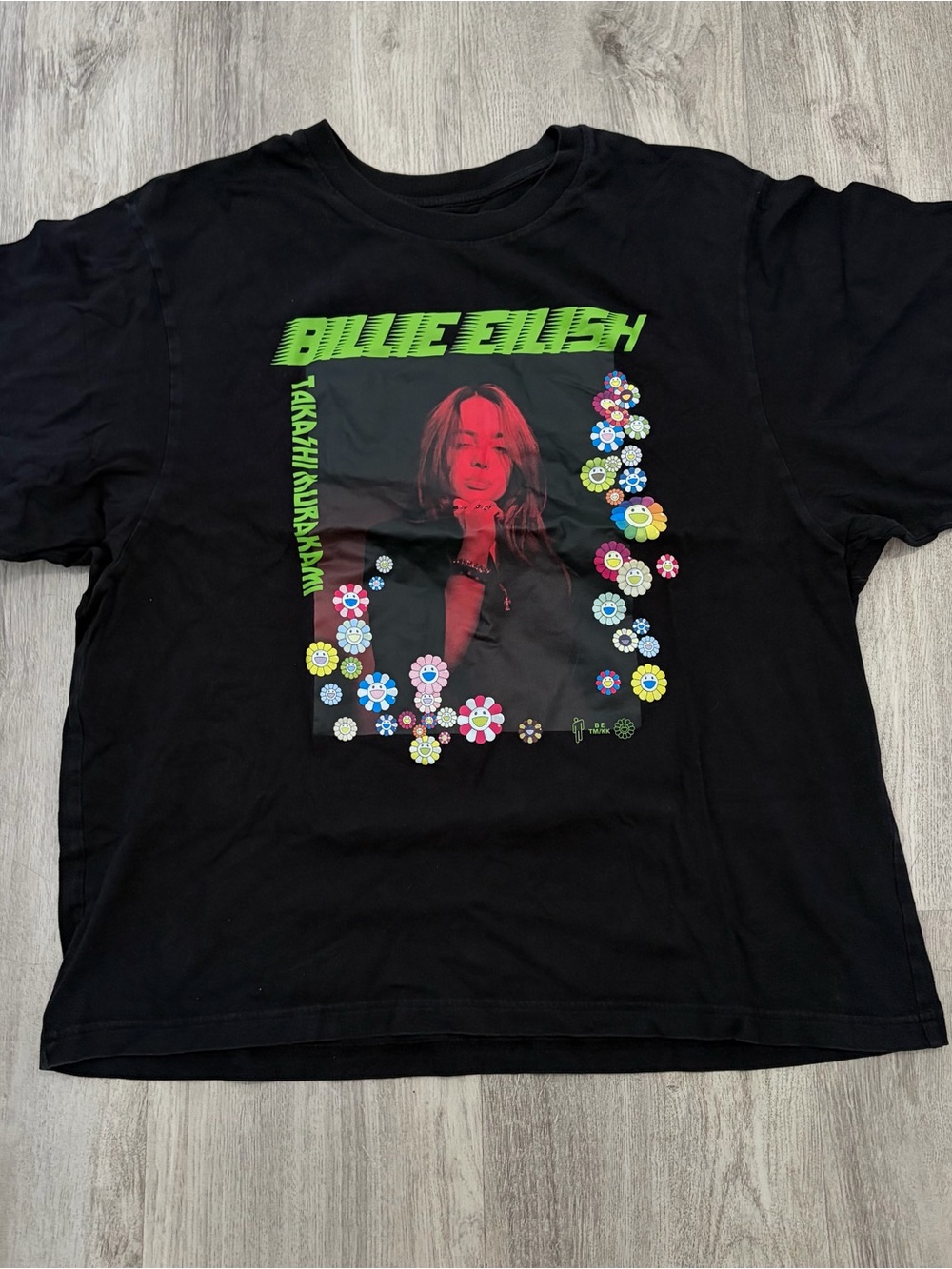 BILLIE EILISH X TAKASHI MURAKAMI x UNIQLO T-SHIRT Womens Size XL Black